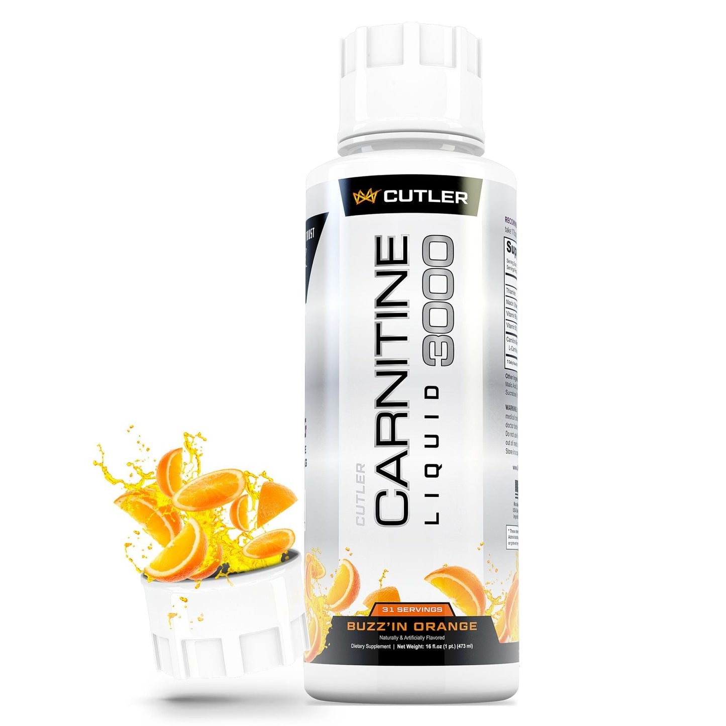Cutler Nutrition Liquid Carnitine 3000 for Energy and Recovery Support Dietary Fitness Supplement Edible Healthcare Vitamin
